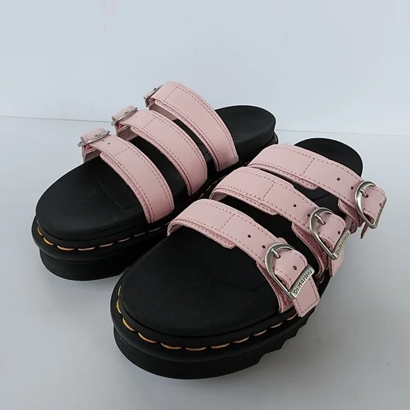 NWOT Dr. Martens Blaire Slide Platform Sandal Chalk Pink - Picture 10 of 12